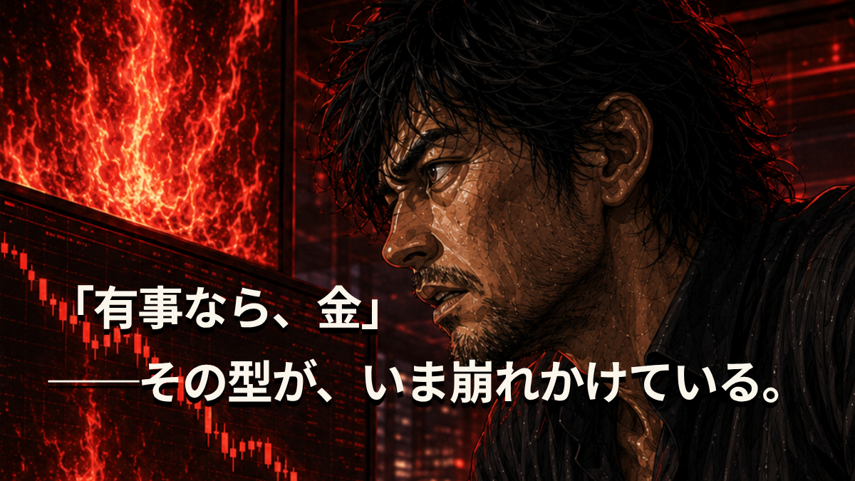「有事なら、金」──その型が、いま崩れかけている。